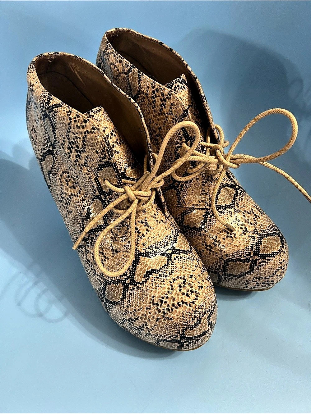 Women's Snake Print Ankle Booties